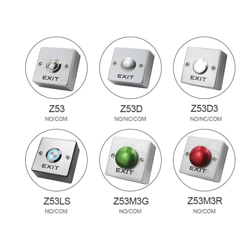 

Zinc Alloy GATE DOOR Exit Button Exit Switch For Door Access Control System Door Push Exit Door Release Access Control system