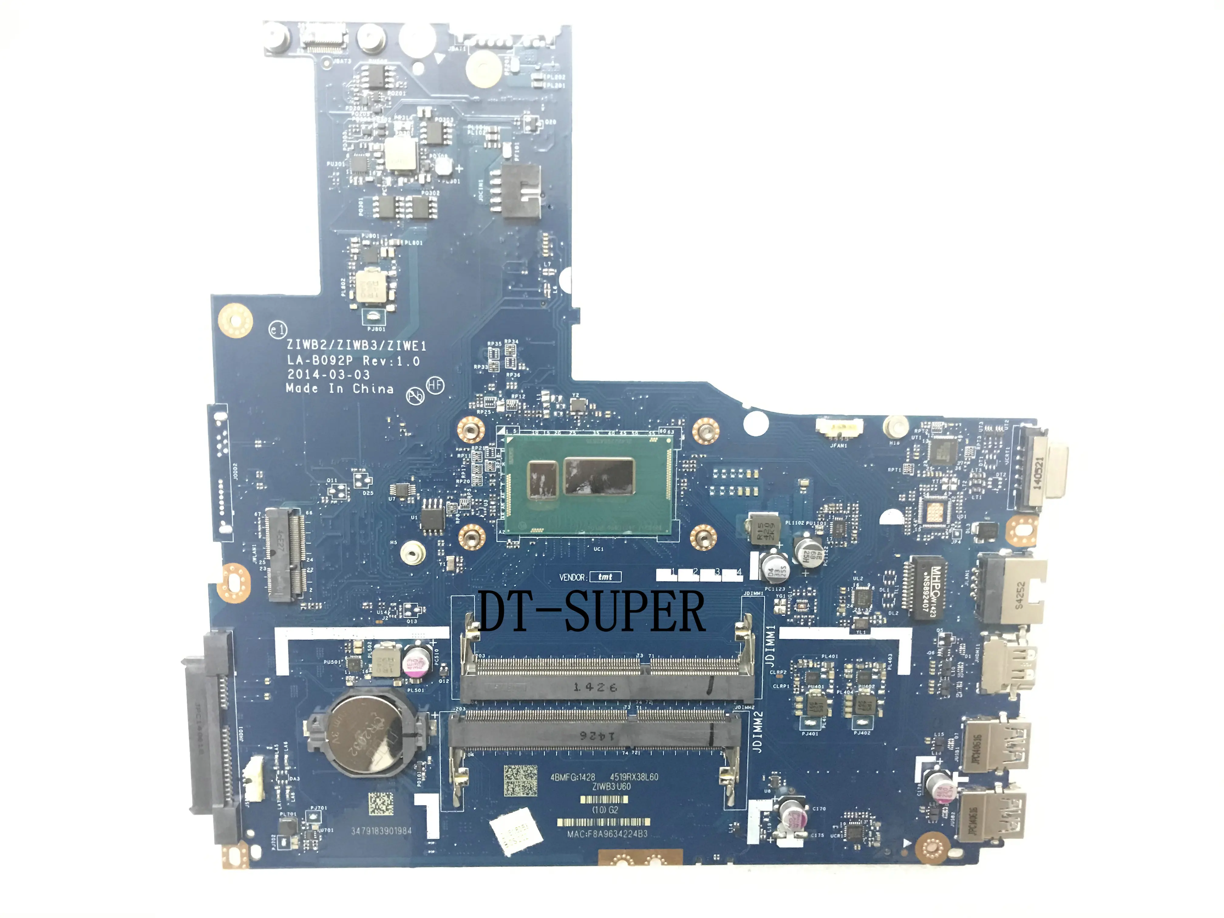 BRAND NEW . ZIWB2 / ZIWB3  LA-B092P REV : 1.0 LAPTOP MOTHERBOARD  FOR LENOVO  B50-70 MAINBOARD ,PROCESSOR CELERON 2957U