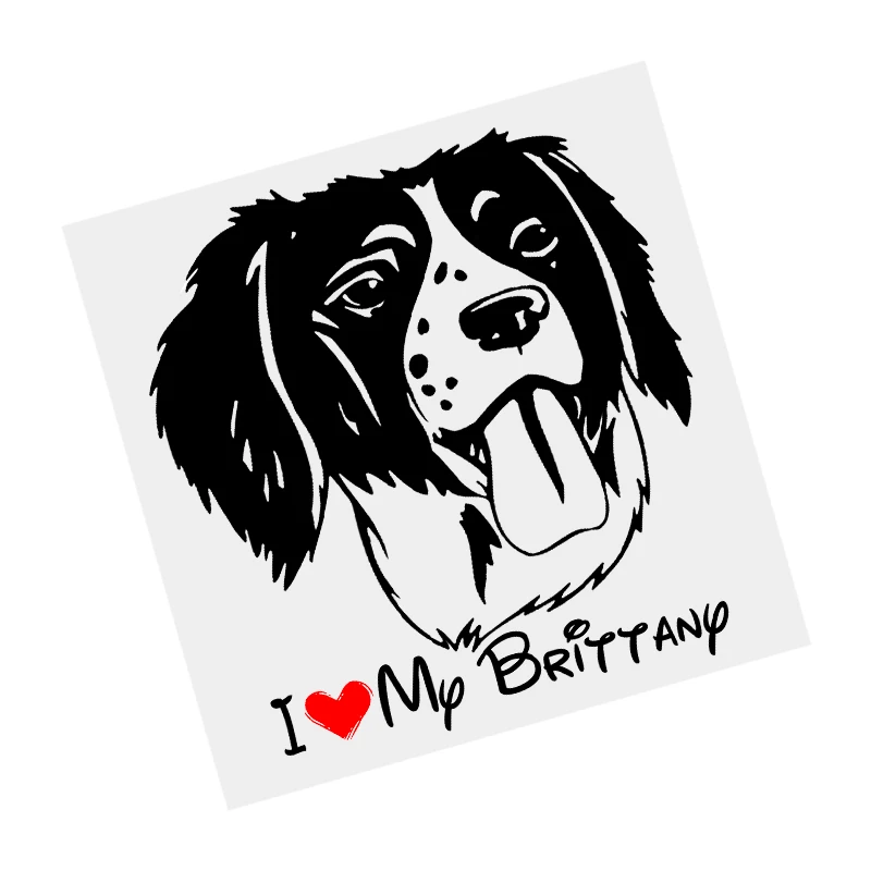

S61473# I Love My Brittany Dog Black Transparent Car Sticker Vinyl Decal Waterproof Decors for Motorcycle Bumper Laptop