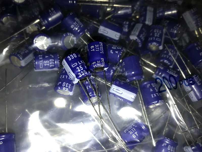 2024 10pcs NEW NIPPON LXZ 25V330UF 10x12.5MM electrolytic capacitor NCC 330UF 25V lxz CHEMI-CON 330uF/25v Ultra Low Impedance