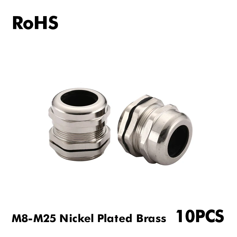 

10 Pcs Brass M16 M25 Waterproof Connector Cable Gland IP68
