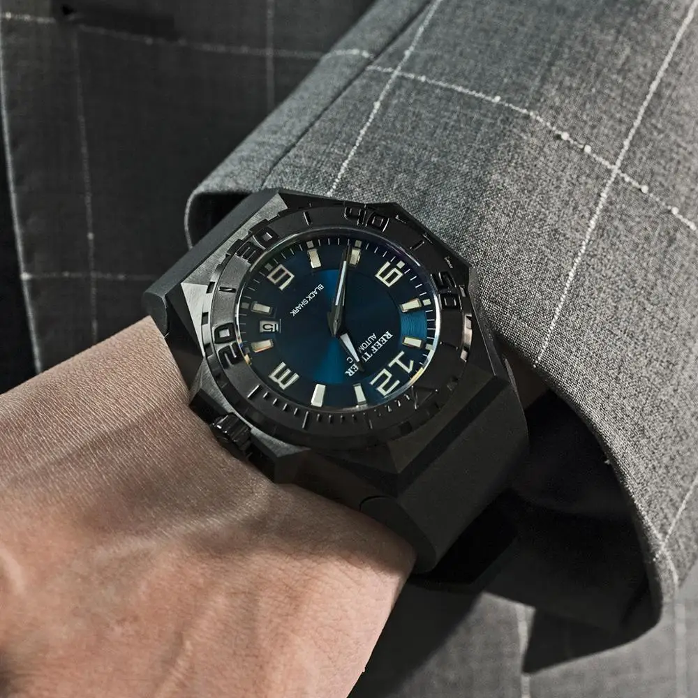 

Reef Tiger mens dive watches,men automatic watch mechanical wristwatch 10ATM waterproof military sport clock luminous RGA6903