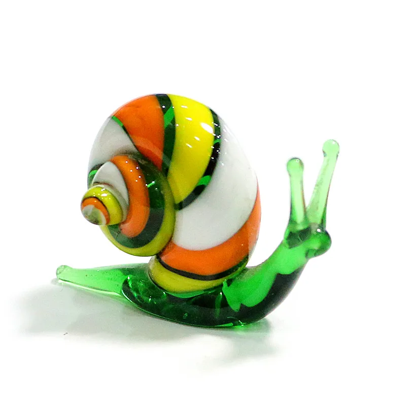 Handmade Murano Glass Snail Miniature Figurines Ornaments Cute Animal Craft Collection Home Garden Decor New Year Gifts For Kids