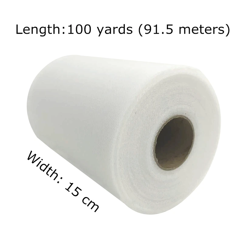 ホワイトピンクチュールロールスプールチュチュ 15 センチメートル 100 ヤード DIY テーブルスカート誕生日ウェディングパーティーの装飾チュールオーガンザロール用品