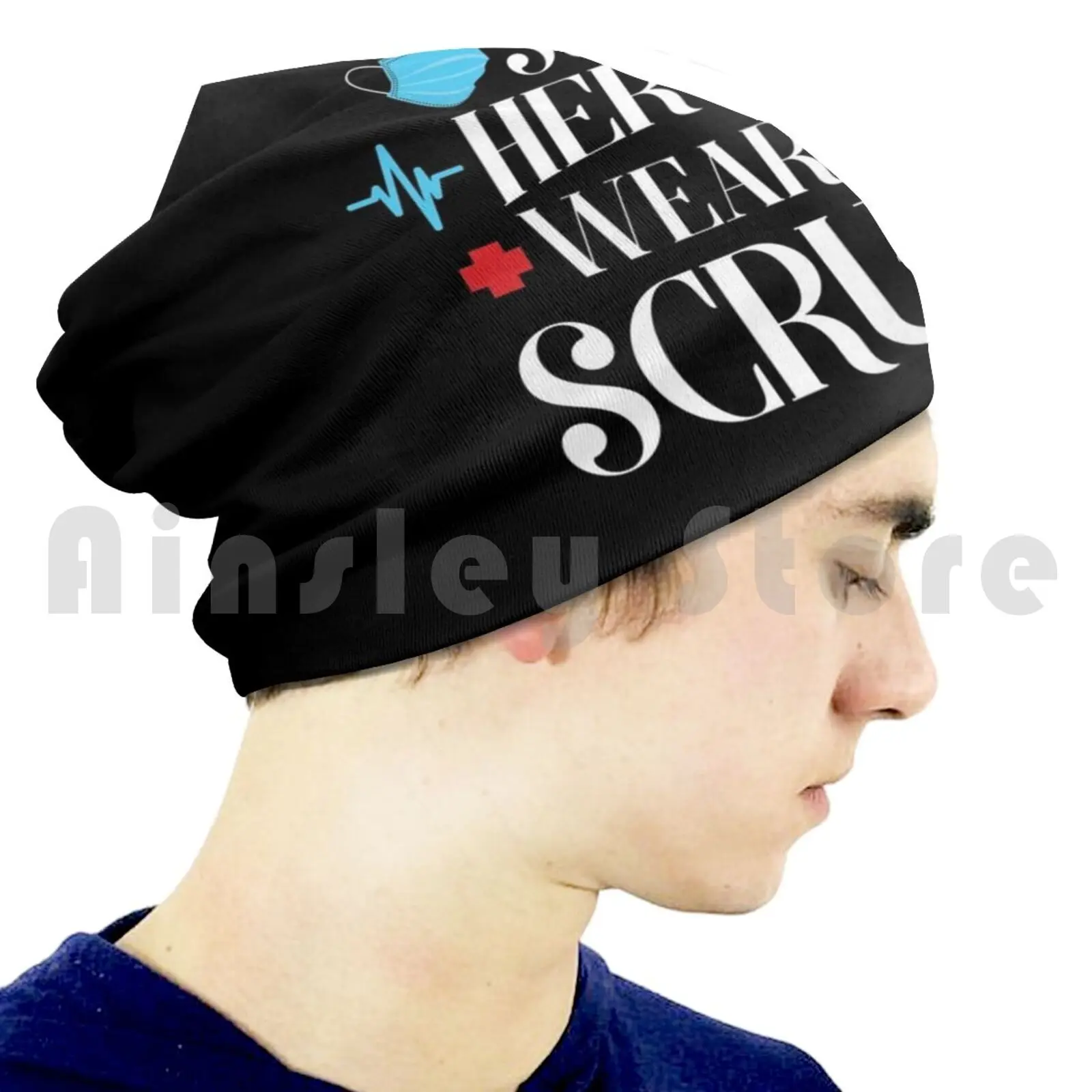 Super Heroes Wear Scrubs Beanie Hedging Cap DIY Print Cushion Nurse Nurse Accessories Nurse Accessories For Women Nurse image 5