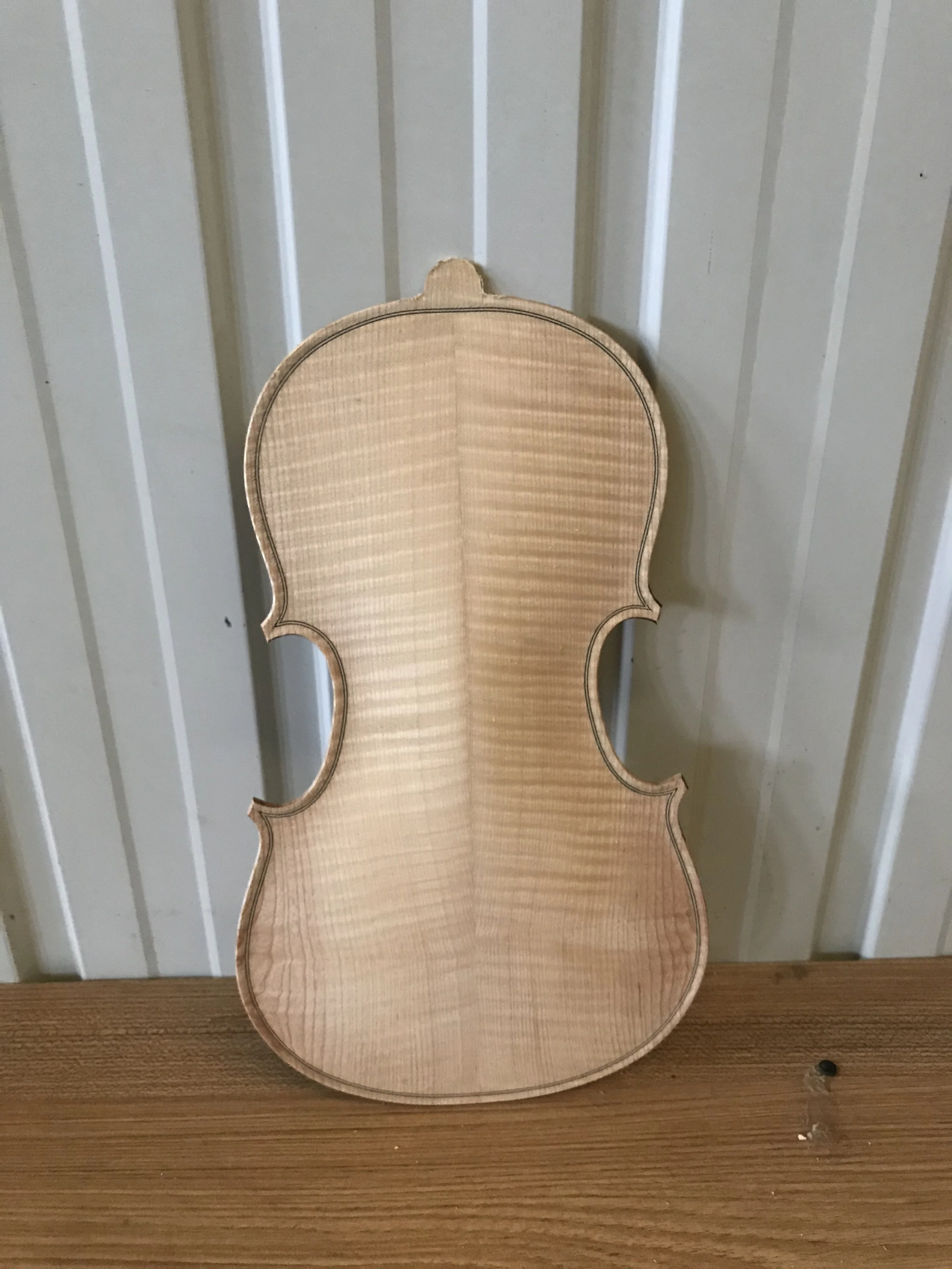 Handcraft Violin Body Backplate, Unfished Fiddle, Maple Topboard, 1/4, 1/2, 3/4, 4/4, 1Pcs