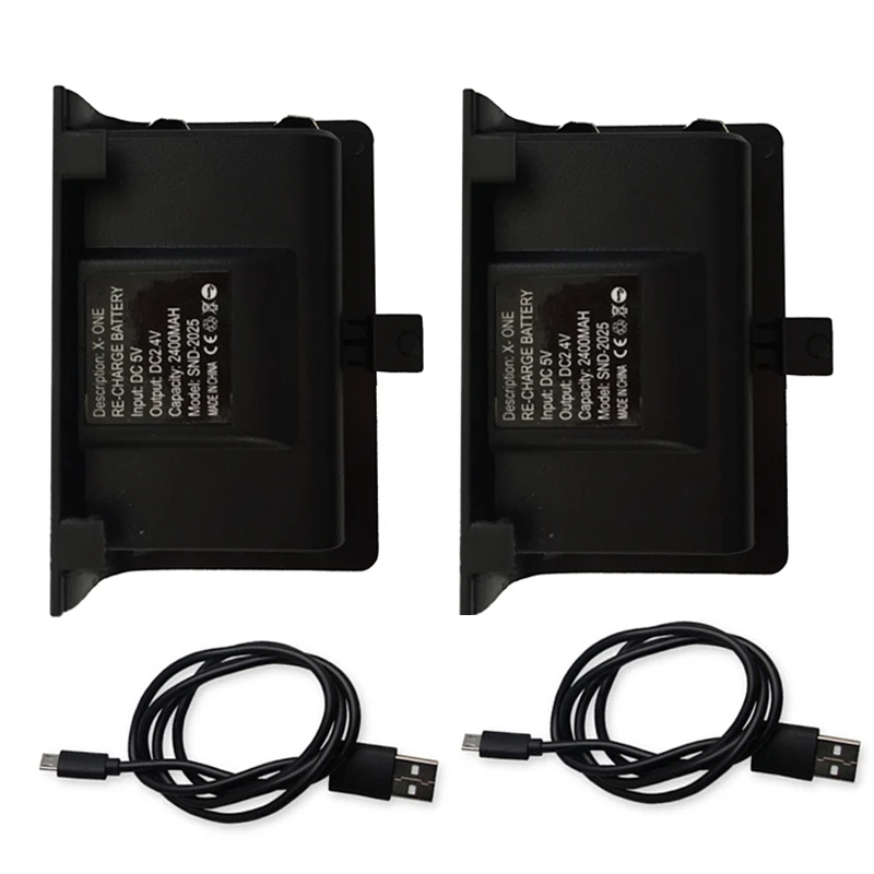 2x2400mAh batterie ricaricabili + cavo USB per XBOX una Batteria Gamepad Controller Wireless Joypad Batteria