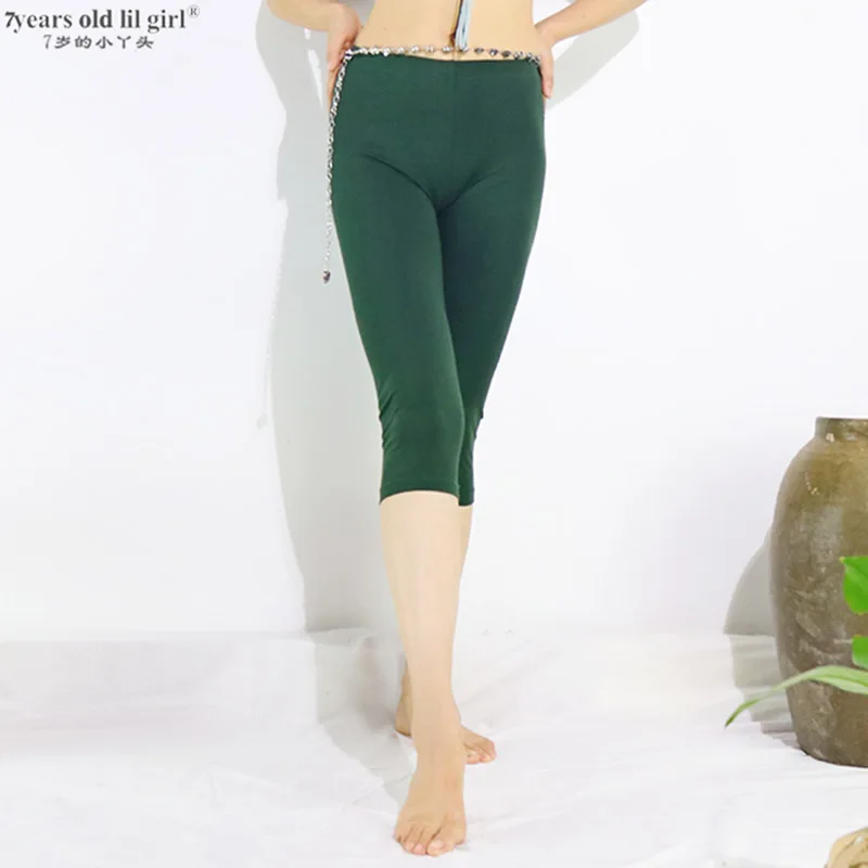 

Lycra Cotton Belly Dance Yoga Capri Pants Tight-Fitting Dody Buiding Fitness Trousers Slim Ieggings ETT01