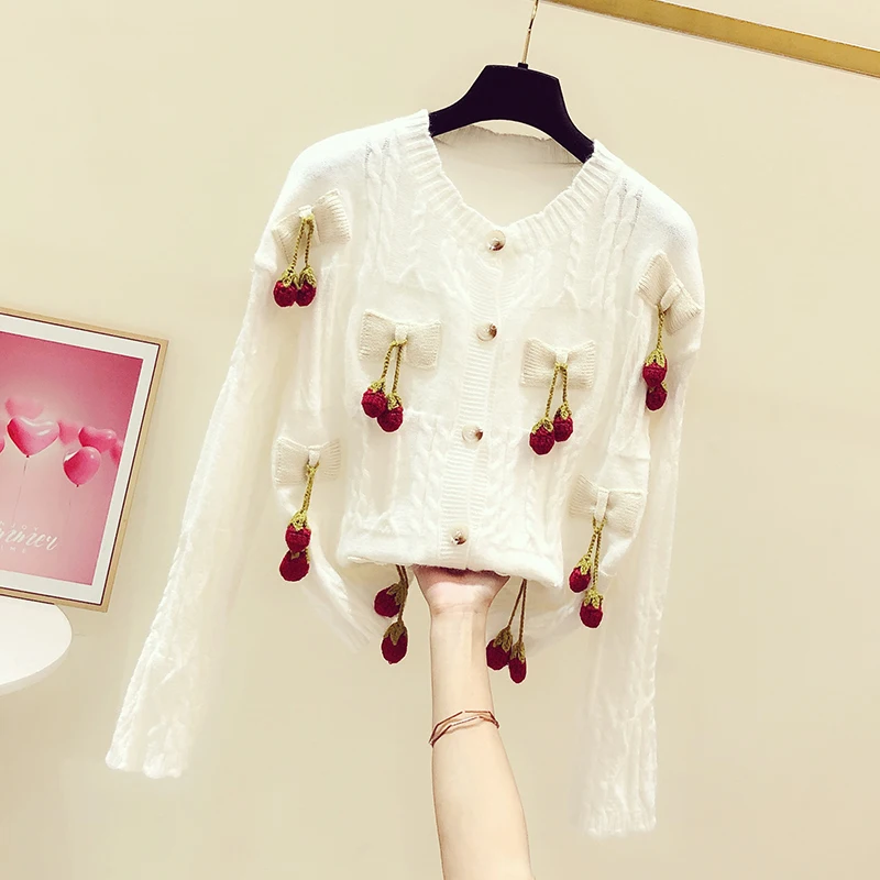 Vintage Loose Christmas Sweaters Cardigan Women Long Sleeve Knitted Female Cardigan Autumn Winter Chic Ladies Cute Sweaters 2020