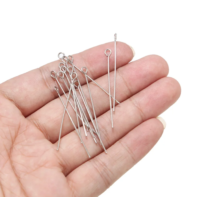 50pcs/lot  Stainless Steel Gold Eye Pins for Beading DIY Making Jewelry Accessories