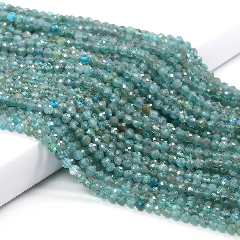 Small Beads Natural Stone Beads Apatite 2 3mm Section Loose Beads for Jewelry Making Necklace DIY Bracelet Accessories (38cm)