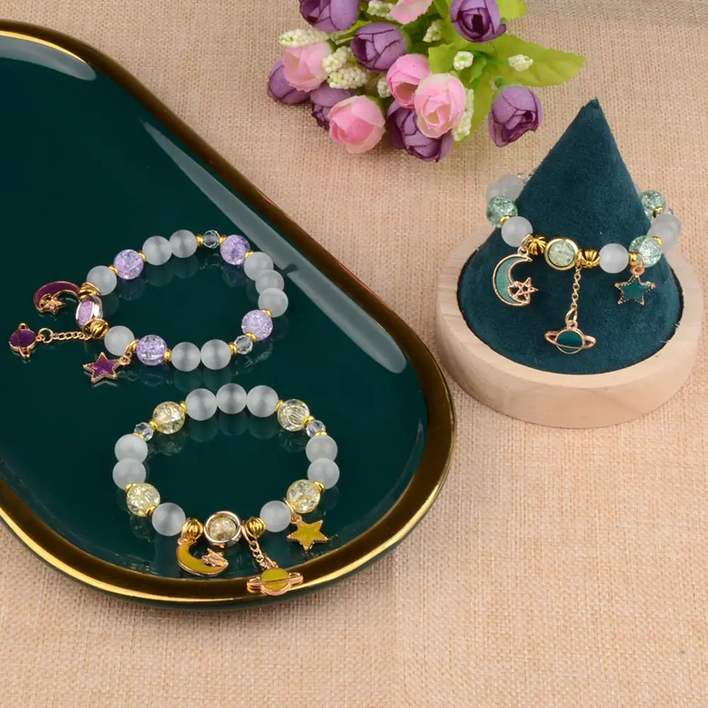 Crystal Alloy Bracelets Moon Star Universe Cats-eyes Stone Four Colors Sweet And Lovely Designed Exclusively For Women