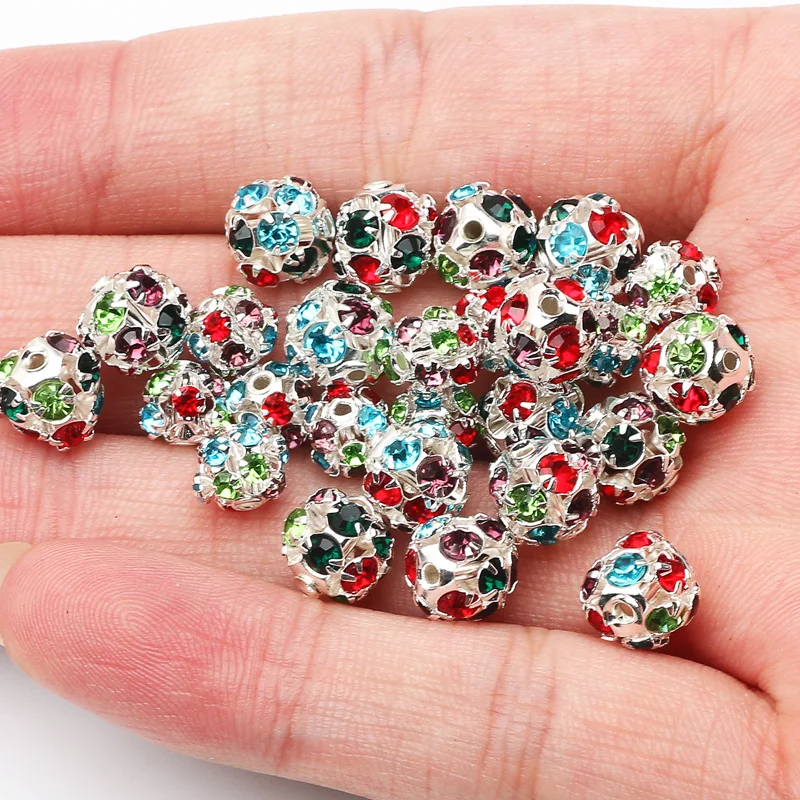 Bayberry Beads 6mm 8mm 50Pcs/Lot Rhinestone Round Balls For Bracelets Necklace Earrings Wholesale Jewelry Diy Crafts Accessories