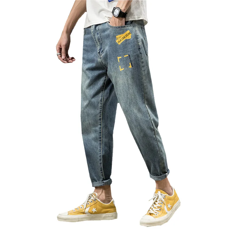 Brand Jeans Trend Men's Fashion Simplicity Pants Male Straight Loose All-match Stretch Denim Trouser Casual Spring Autumn