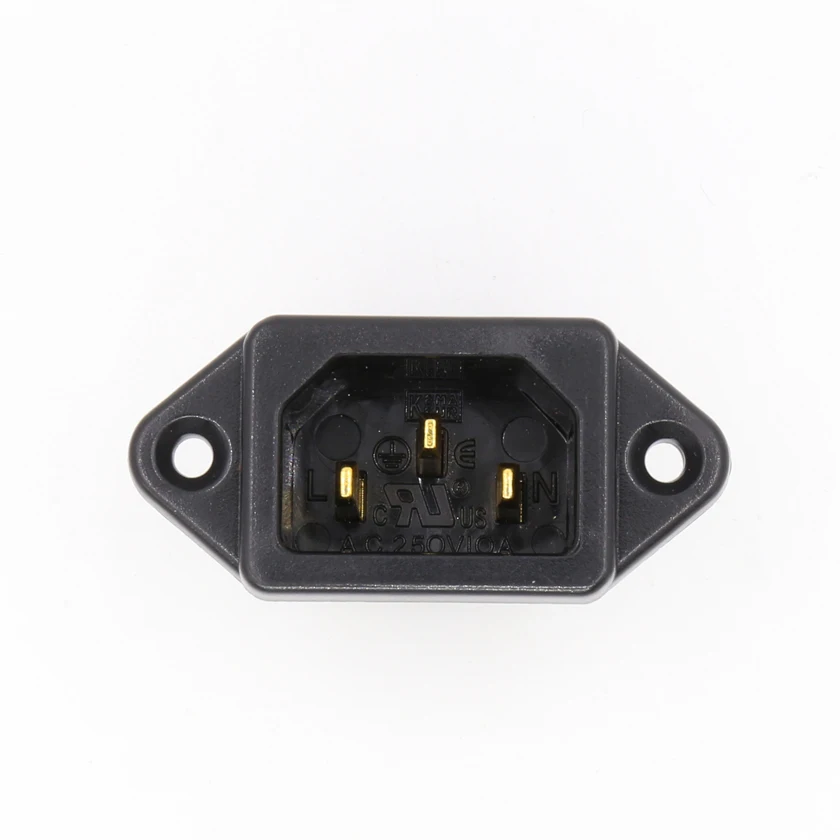 ชิ้น FI-07(G) 24K ทอง/โรเดียมชุบ IEC ซ็อกเก็ต Mains Power Inlet SOCKET ชายแผง ENTRY Plug