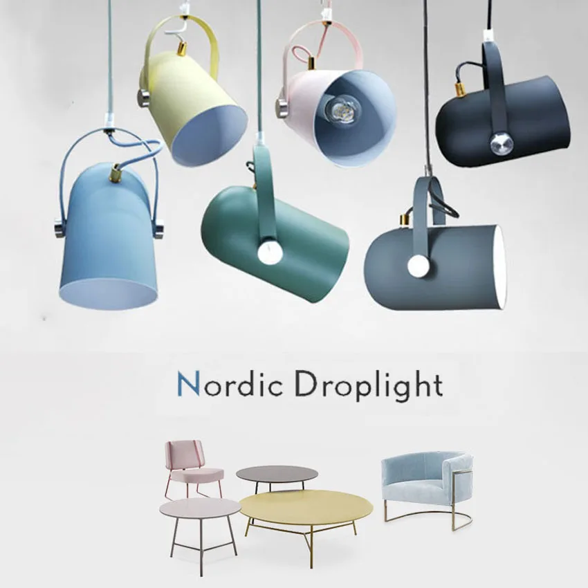 

Nordic Minimalist Droplight Angle Adjustable E27 Modern Pendant Lights Home Decor Lighting Lamp And Bar Showcase Spot Light