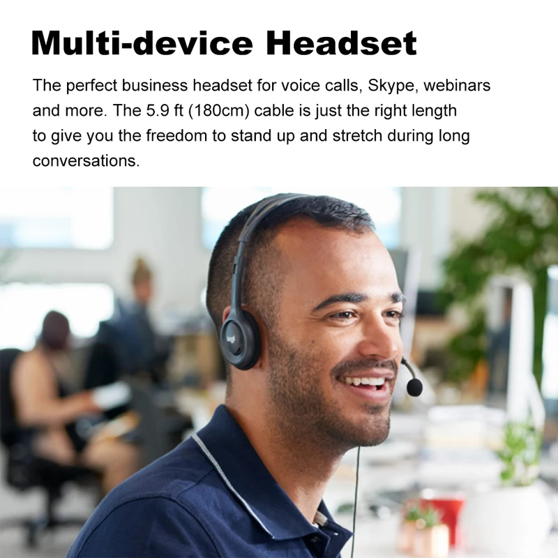 لوجيتك/لوجيتك H110 / H111 سماعة رأس سلكية الكمبيوتر ميكروفون ستيريو الحد من الضوضاء سماعة #2