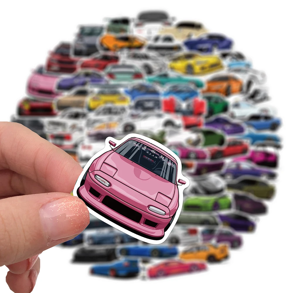 10/50/100PCS Retrofit Racing JDM Stickers Car Motorcycle Laptop Guitar Waterproof Graffiti Cool Sticker Decal Kid Classic Toys