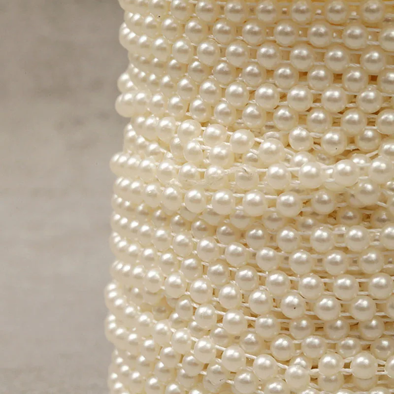 2meters 4/6/8mm Half Round Flatback Pearl Beads Chain Garland Flowers Beads For Wedding Decoration DIY Jewelry Accessories