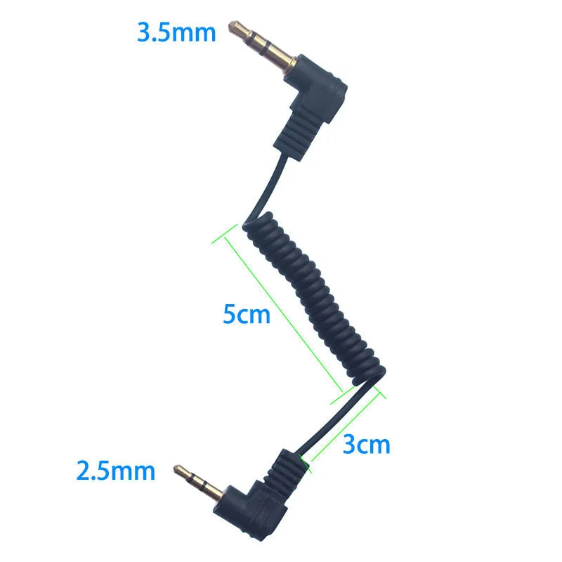 3.5mm do 2.5mm z męskiego na męskie 3 biegun 90 stopni kątowy spiralny spiralny 12cm