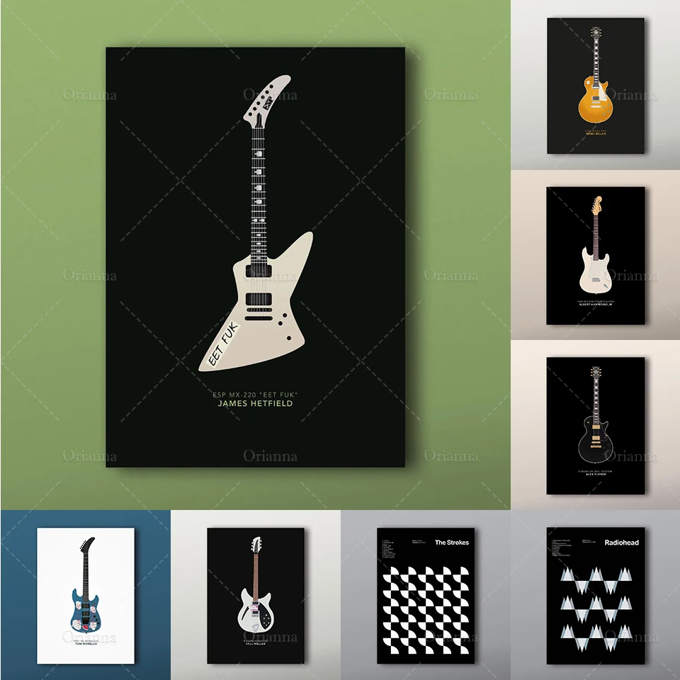 Music Poster, Music Print,Pop Art, Wall Art,Home Decor, Guitar Poster, The Strokes Poster, The Strokes Art CanvasUnique Gift