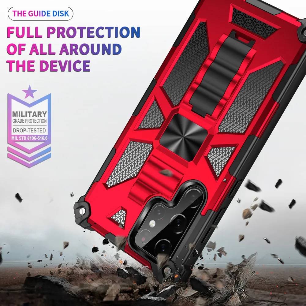 Military Hard Armor Shockproof Case For Samsung Galaxy S26 Ultra S25 FE S24 S23 S22 S21 A57 A17 A15 A16 A56 Kickstand Back Case