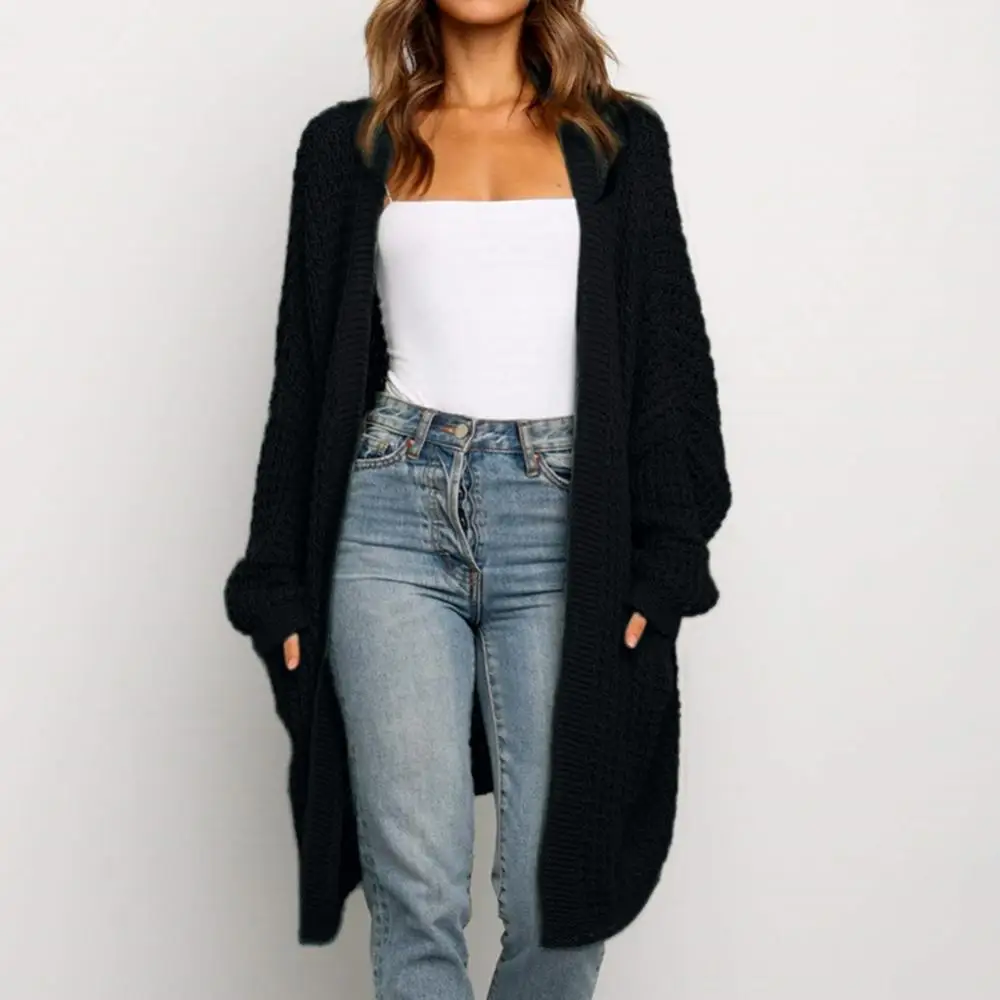 65% Dropshipping!!Trendy Fashion Knit Cardigan Women\'s Jacket Solid Color Loose Large Size Cardigan Sweater