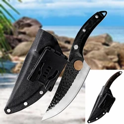 Stainless Steel Boning Knife Handmade Butcher Knife Kitchen Meat Cleaver Outdoor Barbecue Chef Knives with Kydex Sheath