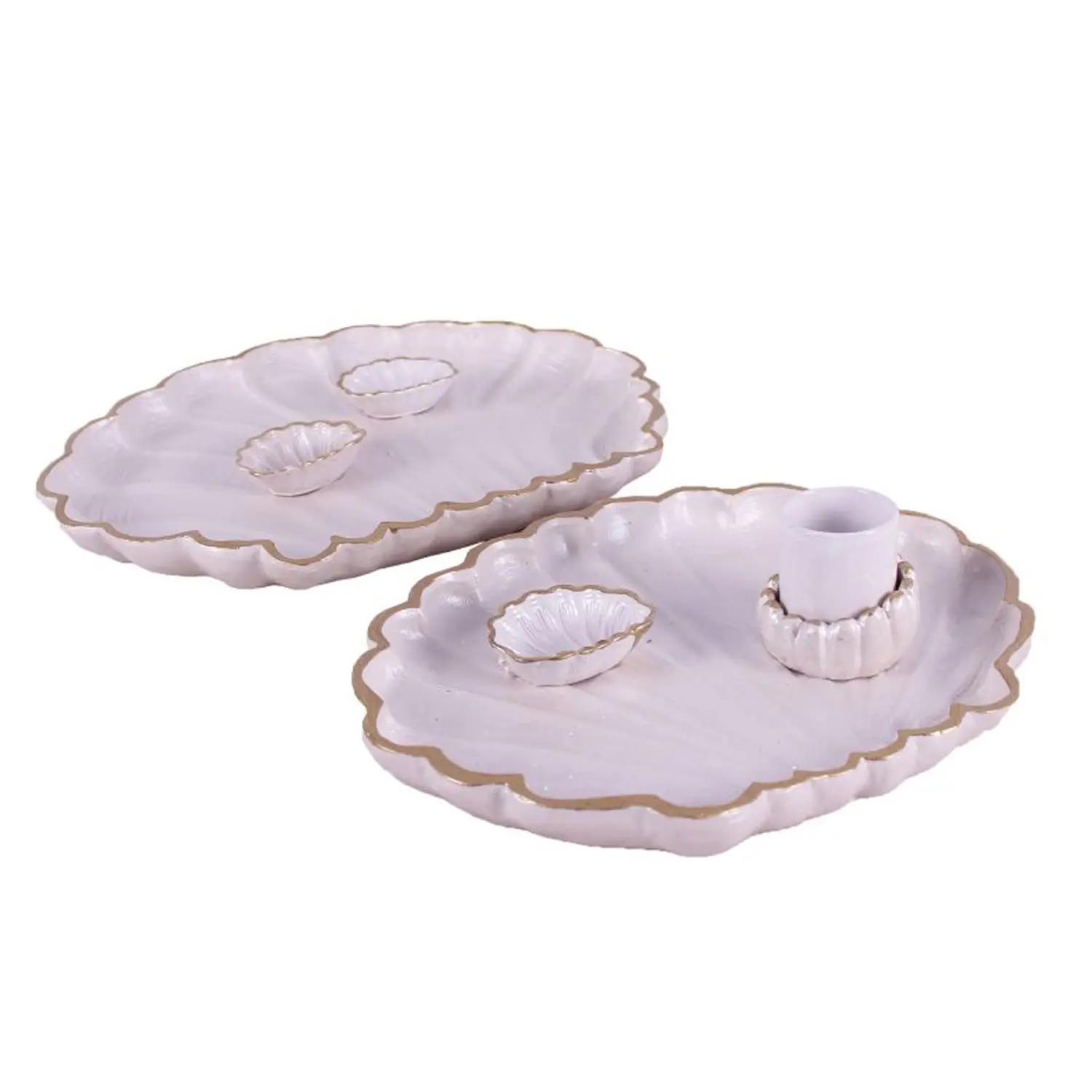 DOLBOVI Polyester Oyster Sea Shell Shaped Engagement tray 2 Set Gold TE6017 tray поднос plateau de service