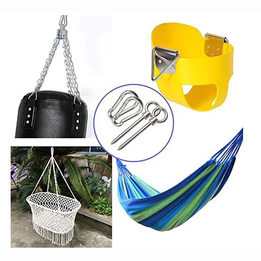 Ganci da soffitto per montaggio amaca in acciaio inossidabile Staffa per altalena a trapezio Ganci per sedia sospesa per yoga aerea amaca