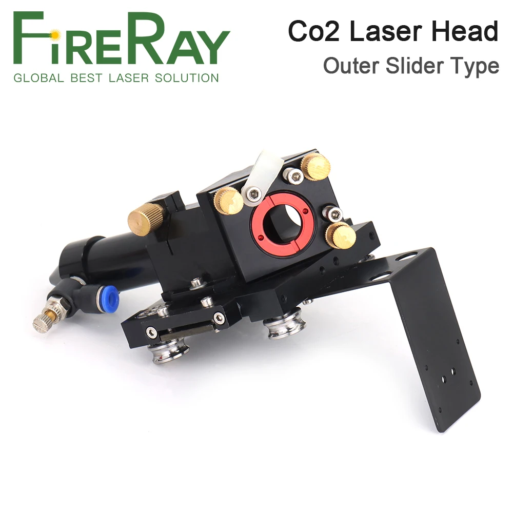 Fireray CO2 Laser Head for Dia.20mm FL 50.8/63.5mm Lens D25mm Mirror Outer Slider Type with Air Nozzle