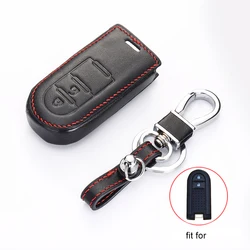 Leather Car Key Cover case for Toyota Rush Daihatsu Tanto LA600S LA800S LA610S Perodua Smart Keys Case 2 Buttons Keychain