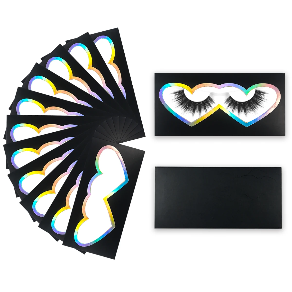 Großhandel Papier Lash Boxen Verpackung Box Groß Benutzerdefinierte 3D Nerz Wimpern Boxen Verpackung Mit Logo Make-Up Set Wimpern Fall Pack