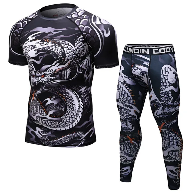 Men Tracksuit Sports Suit Gym Fitness Compression Clothes Running Jogging Sport Set Wear Exercise Workout Rashguard Tights