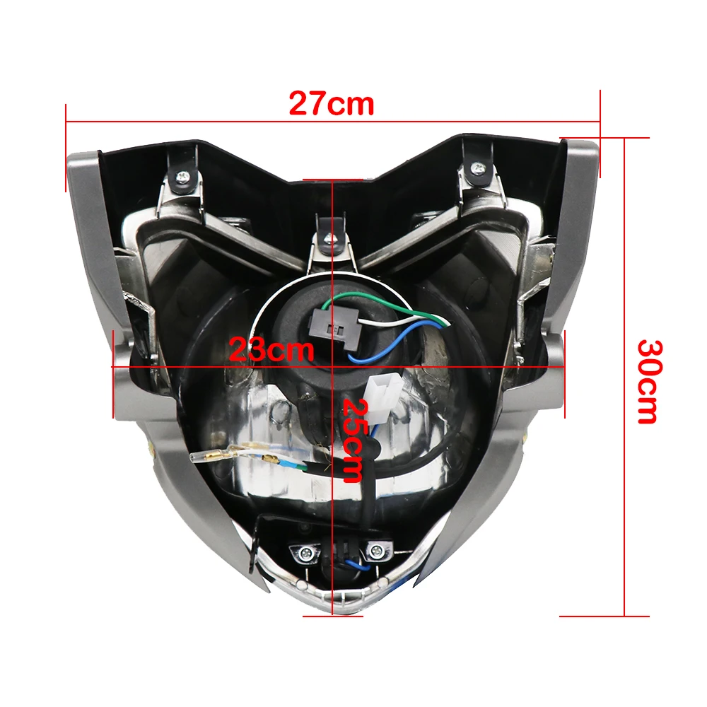 ZSDTRP 12V Motorcycle Head Light Headlamp Comp with Lamp Case for Yamaha FZ 16 Racing Motor