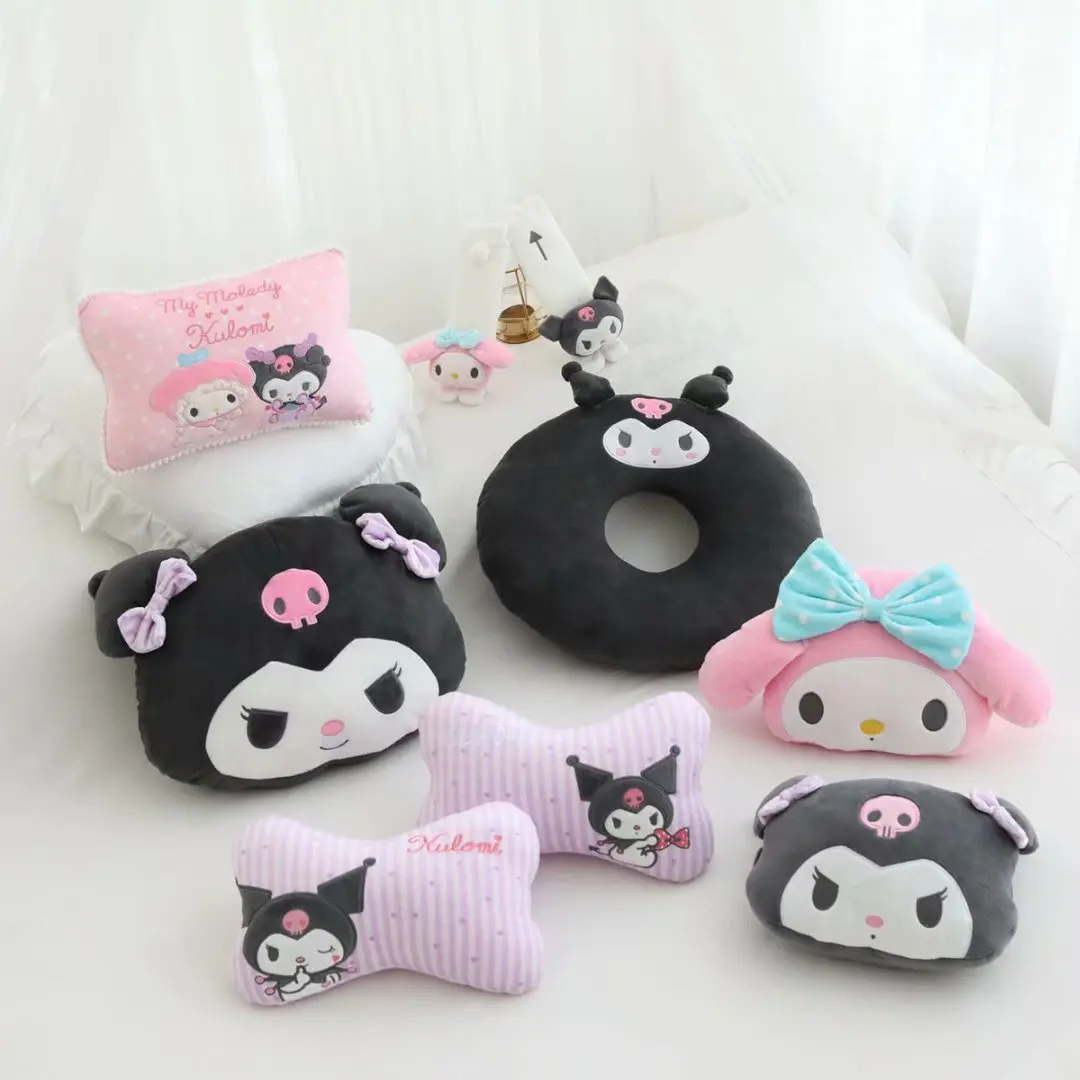 

Kawaii Cute Anime Headrest Pillow Car Chair Headrest Cushion Safety Seat Belt Cover Shoulder Pads Car Decoration Pillows Toys