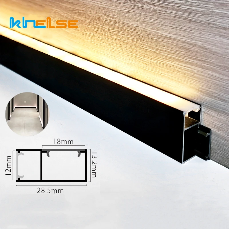 0.5m 1m 1.5m 30mm Height LED Aluminium Profile Baseboard Hard Bar Light Channel Ceiling Background Wall Decorative Linear Lamp