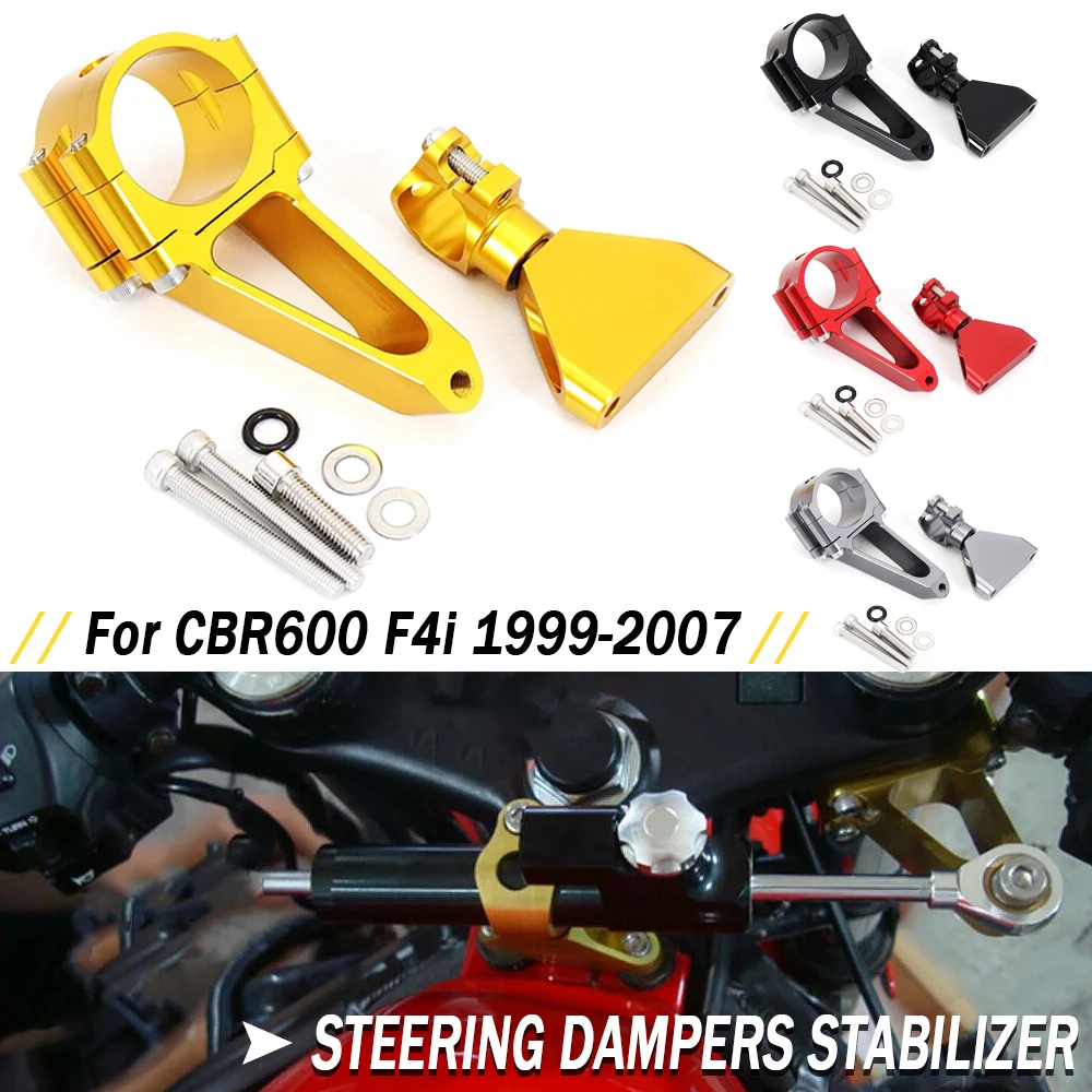 New Motorcycle Carbon Fiber Steering Stabilize Damper Mounting Bracket Kit For Honda CBR600 CBR 600 F4i 1999-2007