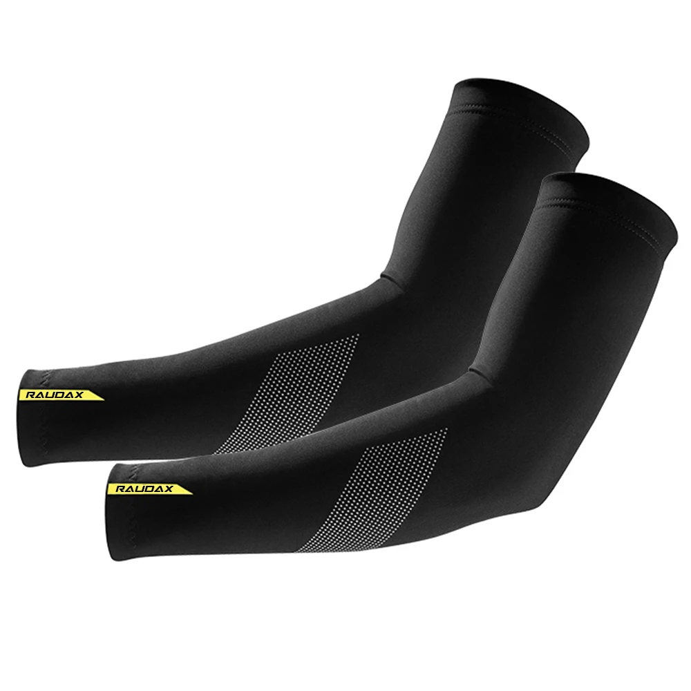 Raudax 2025, dunne stijl herfstbeenwarmers, zwarte UV-bescherming, ademende armwarmer voor fietsen, racefietsen, hardlopen
