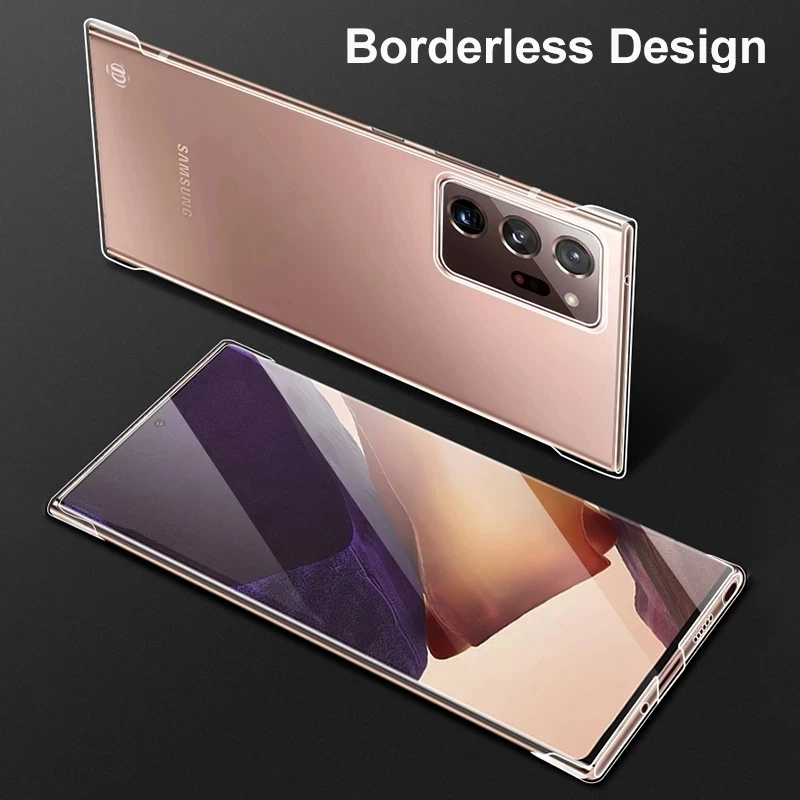 Transparent PC Hard Phone Case For Samsung Galaxy S22 S20 S21 S23 FE S24 ULTRA S10 S9 Note 20 10 Plus 9 Borderless  Cover