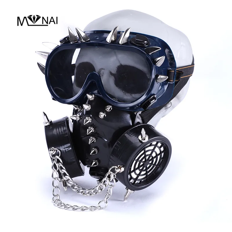 

Steampunk Mask with Goggles Gothic Rivets Chins Mask for Cosplay Costume