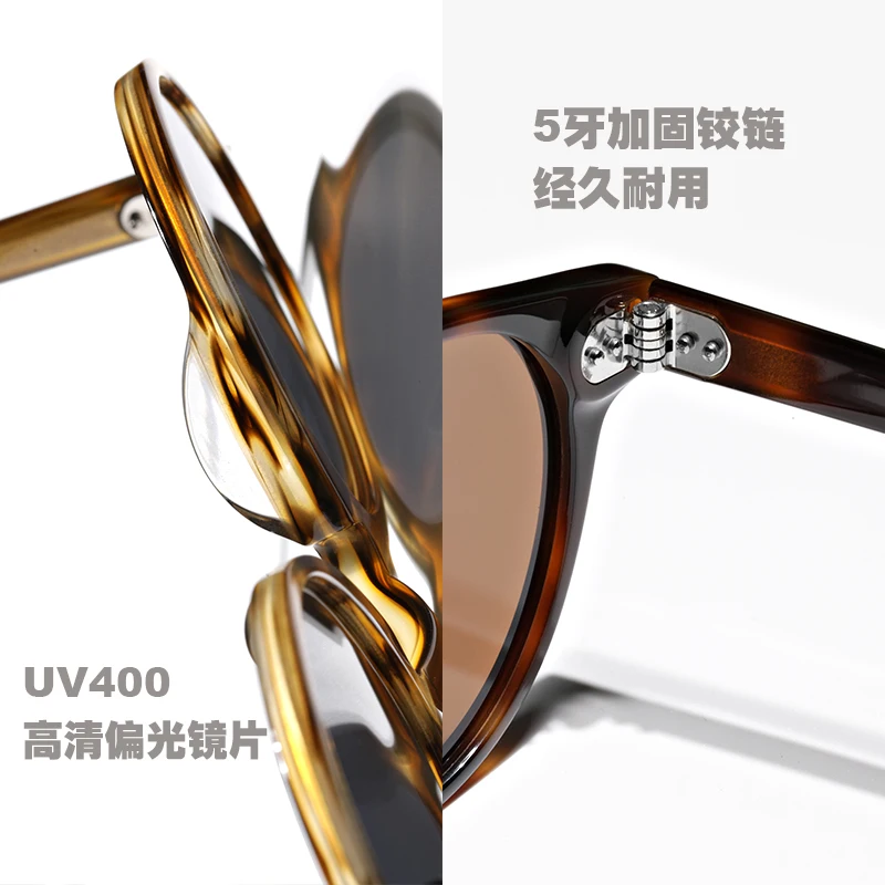 Retro acetate high quality sunglasses personality men women vintage classic round  UV400 eyeglasses  outdoor driving SUN GLASSES