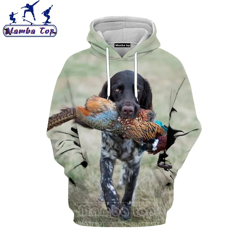 Funny Animals Men 3D Print Hoodie Hunt Game Jungle Hide  Pheasant Mallard Hoody Hound Rabbit Women O Neck Hooded