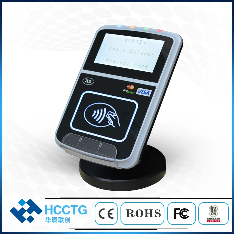 

USB ISO14443 ISO18092 RFID Smart NFC Card Reader Writer EMV L1 L2 PayPass Paywave American Express Visa Master Certified ACR123U