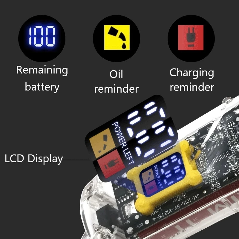 プロのバリカン,透明なスタイル,液晶ディスプレイ付き,電気バリカン,充電式,ヘアカット機