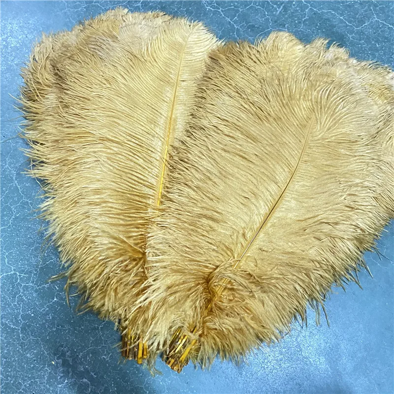 Beautiful Fluffy Ostrich Feathers Tyrant Gold Dancers Decoration Accessories Wedding Jewelry Ostrich Feather Diy Plume