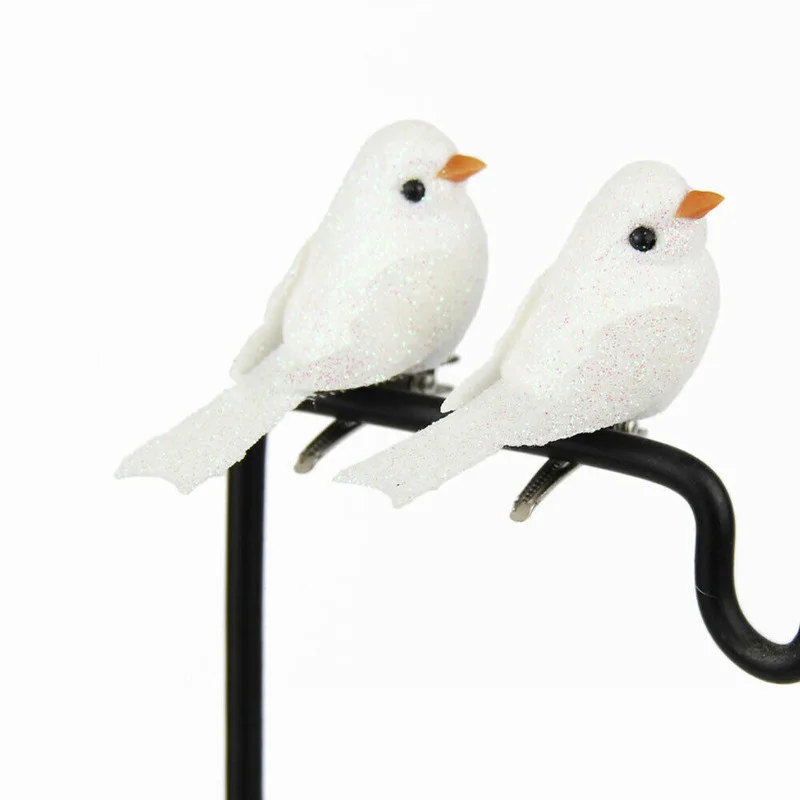 12Pcs Clip-on Mini Fake Bird Xmas Tree Ornaments Festival Garden Decor Gift Christmas Decorations Home Decor Gifts Navidad