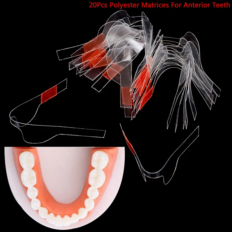 10Pcs/20Pcs Dental Sectional Contoured Matrix Dental Orthodontic Twin Anterior Matrice Dentist Polyester Matrices 2 Styles