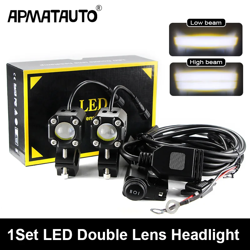 1Set Lens Hi/Low Motorcycle general spotlights, strobe lights, anti-fog lights auxiliary lights for BMW KTM Honda Accessories