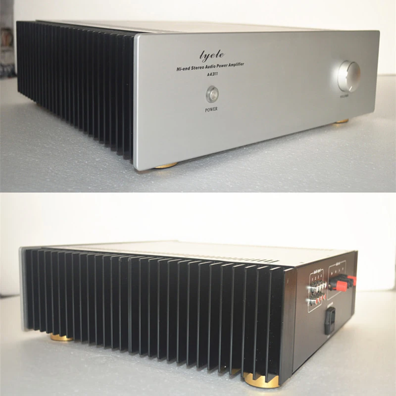 Aluminum Alloy External Cooling Power Amplifier Chassis DIY QL43115 Power Shell Class A Post Amplifier Case   430 * 115 * 407MM